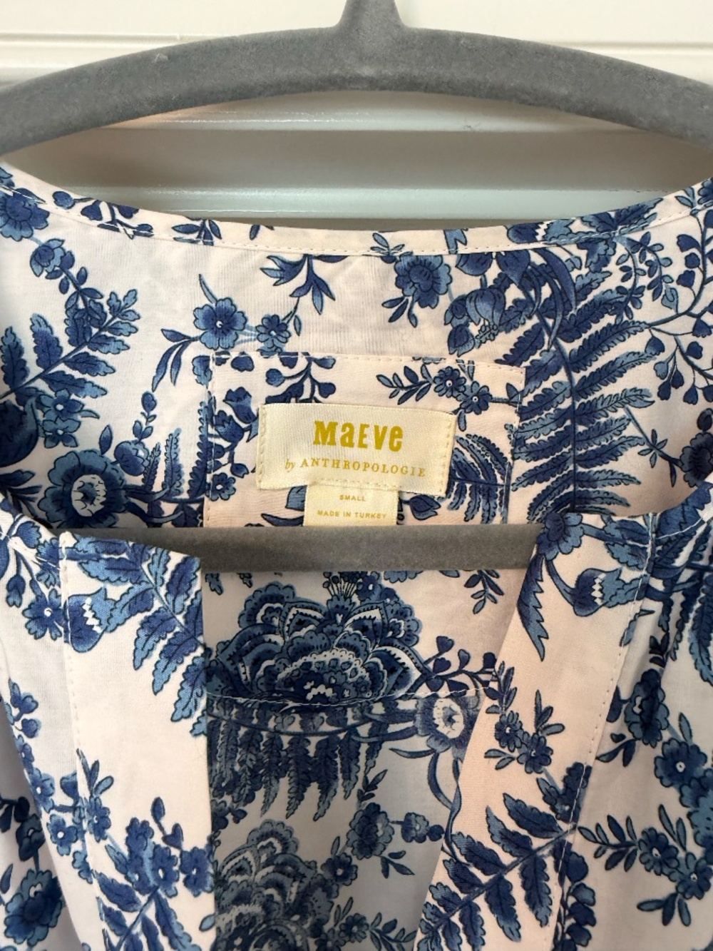 Anthropologie Maeve Somerset Maxi Dress ,Blue White Floral ,Small, NWOT - Picture 4 of 7
